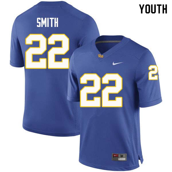 Youth #22 Kollin Smith Pittsburgh Panthers College Football Jerseys Sale-Royal